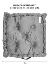 Serenity Velvet Multipurpose Seat Cushion 40x40cm  Pack of 2  Square Shape Seating - Cotton Home