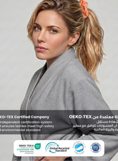 Plush Cotton Adult Bathrobe 100% Cotton Thick & Absorbent - Light Grey