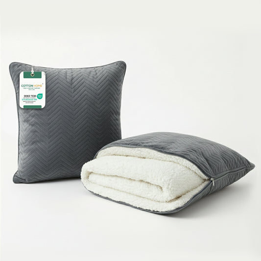 Dormella 2-in-1 Cushion with Blanket 40x40cm Cushion with 160x220cm Blanket Grey