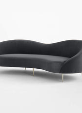 Luxe Lounge Luxurious Camel Velvet 3 Seater Sofa - 241cm Chic & Comfortable Lounge Seating - Cotton Home