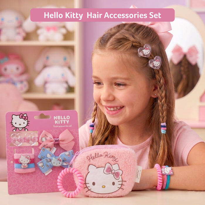 Hello Kitty Hair Accessories Set Pack of 10 with Bag