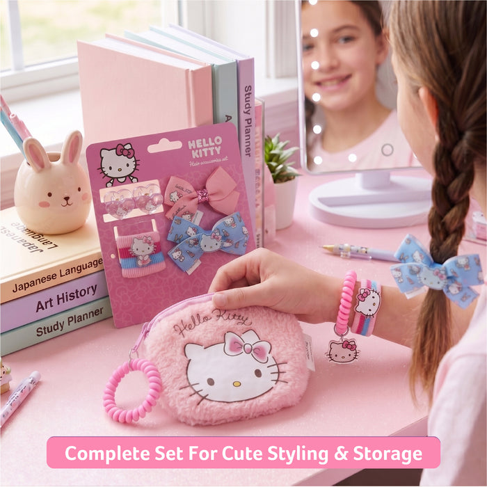 Hello Kitty Hair Accessories Set Pack of 10 with Bag