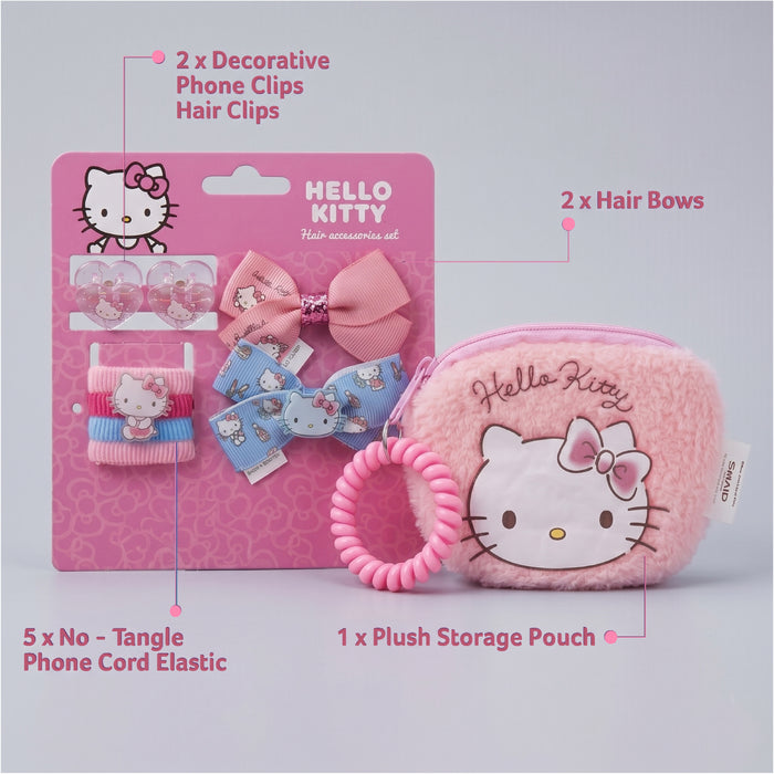 Hello Kitty Hair Accessories Set Pack of 10 with Bag