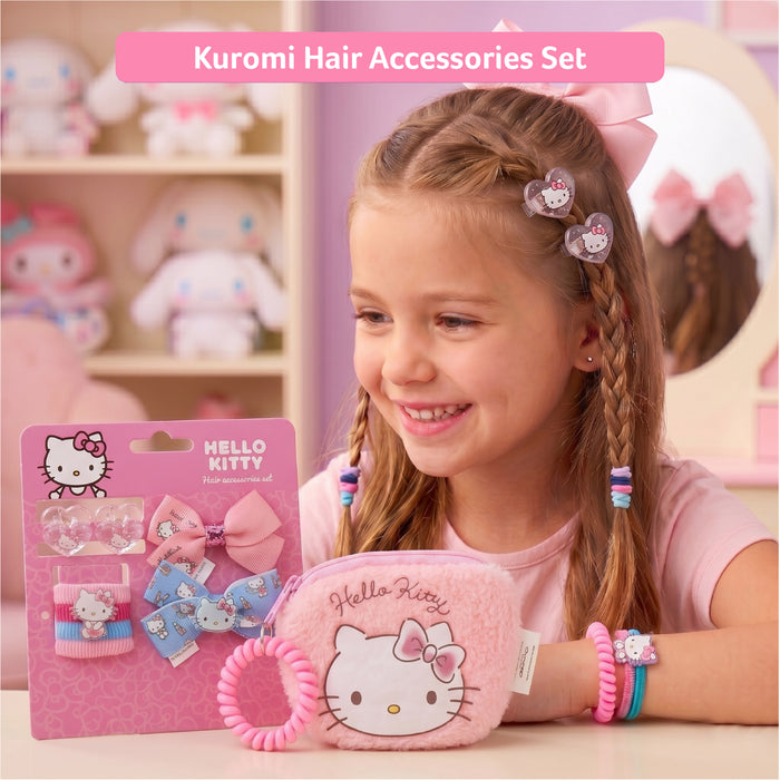 Kids Cozy Bathrobe Pillow Blanket Hair Accessories set Bundle 25