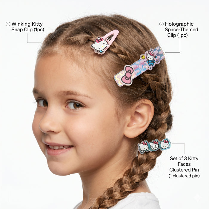 Hello Kitty Hair Accessories Set Pack of 3 Printed Design