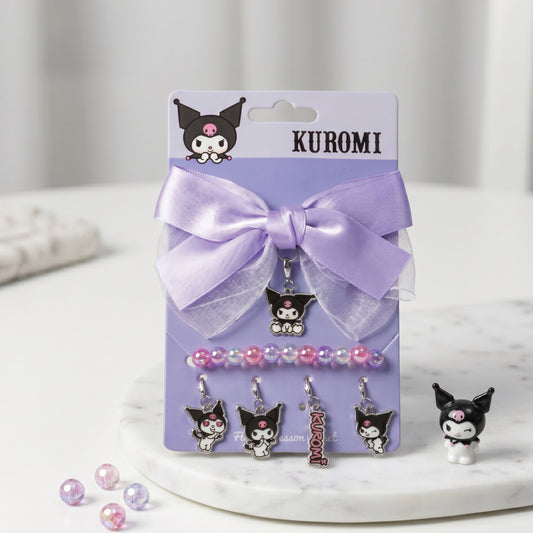 Kuromi Theme Hair Accessories Set Pack of 7 Purple