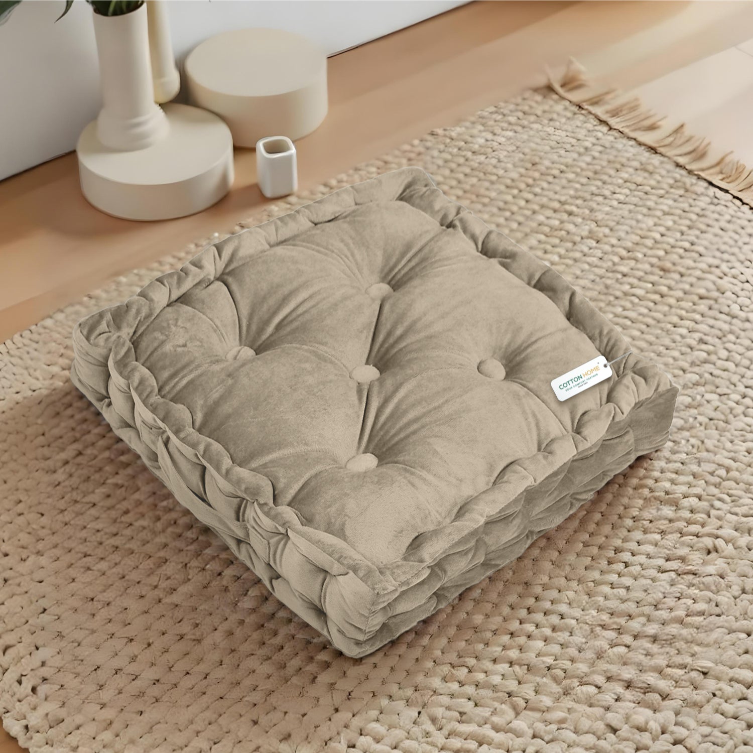 Serenity Velvet Multipurpose Seat Cushion 40x40cm Square Shape Seating - Cotton Home