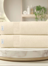 Cotton Bath Sheet 100x150 CM 2 Piece Set-Soft Feel, Quick Dry, Highly Absorbent Durable Towels - Cotton Home