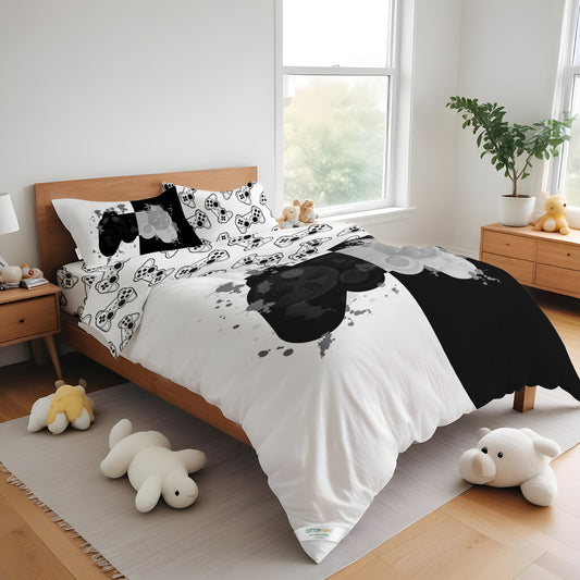 Kids Duvet Cover Set - 4 Pc - Joystick Print 160x220cm | Cotton Home - Cotton Home