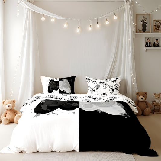 Kids Duvet Cover Set - 4 Pc - Joystick Print 160x220cm | Cotton Home - Cotton Home
