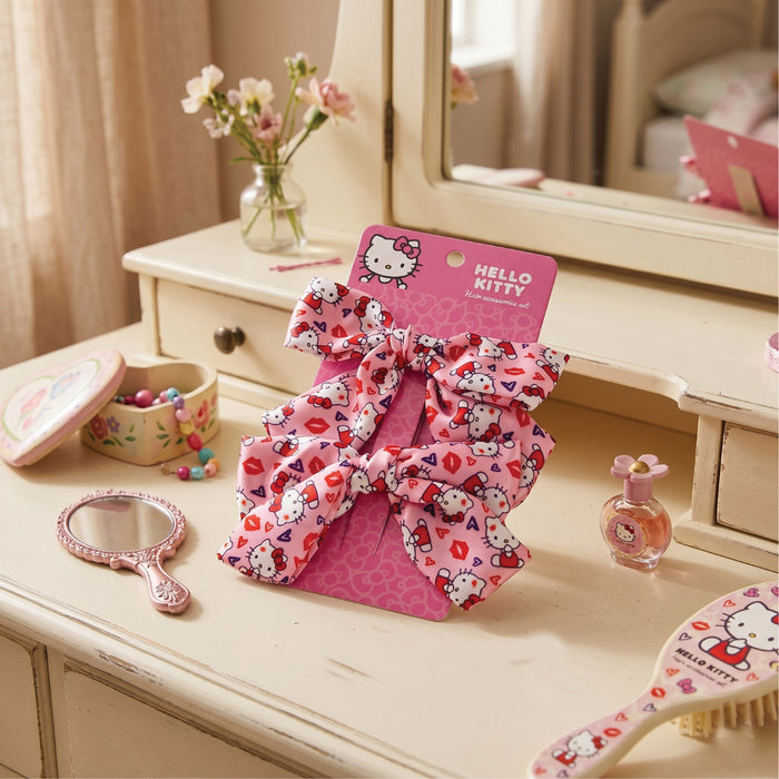 Hello Kitty Printed School Backpack and Hair Accessories Bundle 20