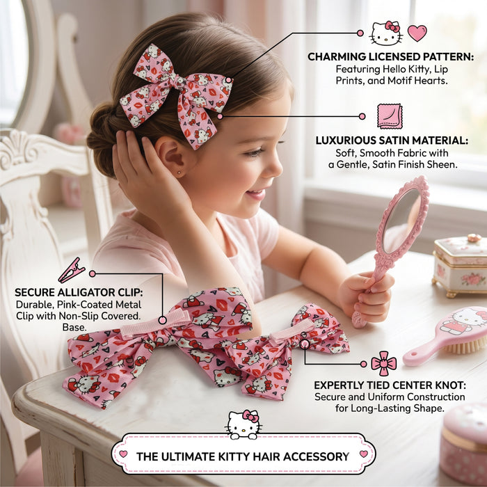 Hello Kitty Printed School Backpack and Hair Accessories Bundle 20