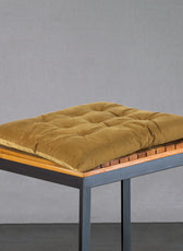 Velvet Slip Free Tufted  Chair Cushion Khaki 40x40cm - Cotton Home