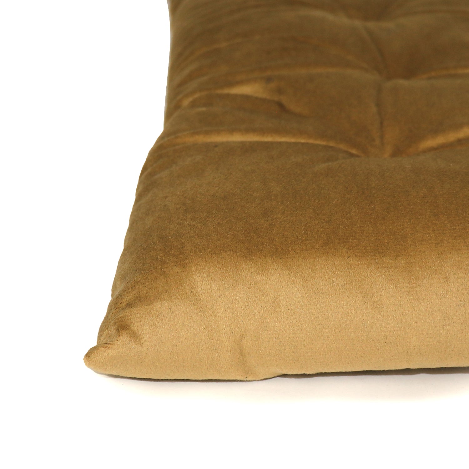 Velvet Slip Free Tufted  Chair Cushion Khaki 40x40cm - Cotton Home