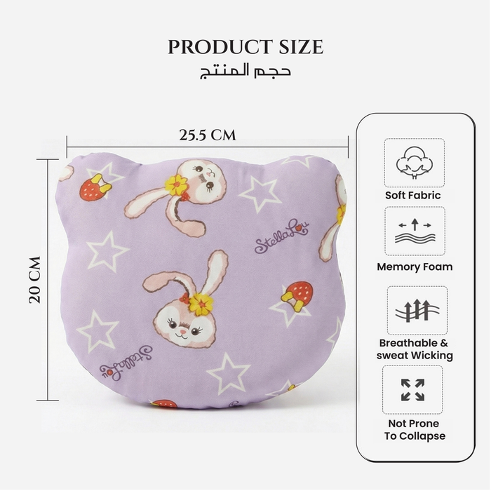 Memory Foam Baby Pillow Pack of 2  Soft Cotton Removable Cover 25x20 cm Pink