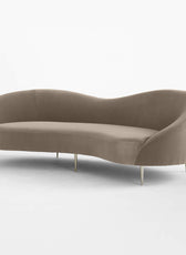 Luxe Lounge Luxurious Camel Velvet 3 Seater Sofa - 241cm Chic & Comfortable Lounge Seating - Cotton Home