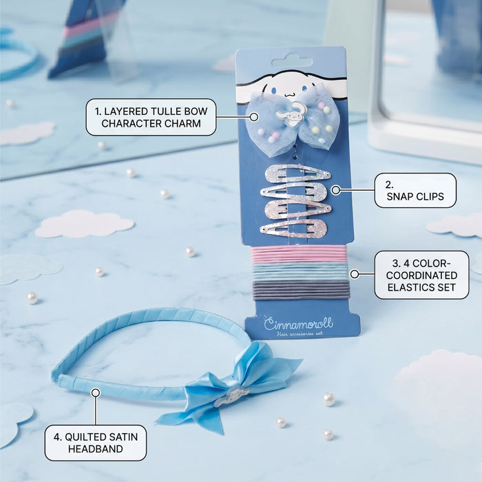 Cinnamoroll Theme Hair Accessories Set Pack of 24 Sky Blue