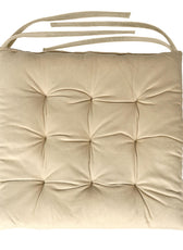Velvet Slip Free Tufted  Chair Cushion Light Beige 40x40cm - Cotton Home