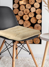 Velvet Slip Free Tufted  Chair Cushion Light Beige 40x40cm - Pack of 2 - Cotton Home