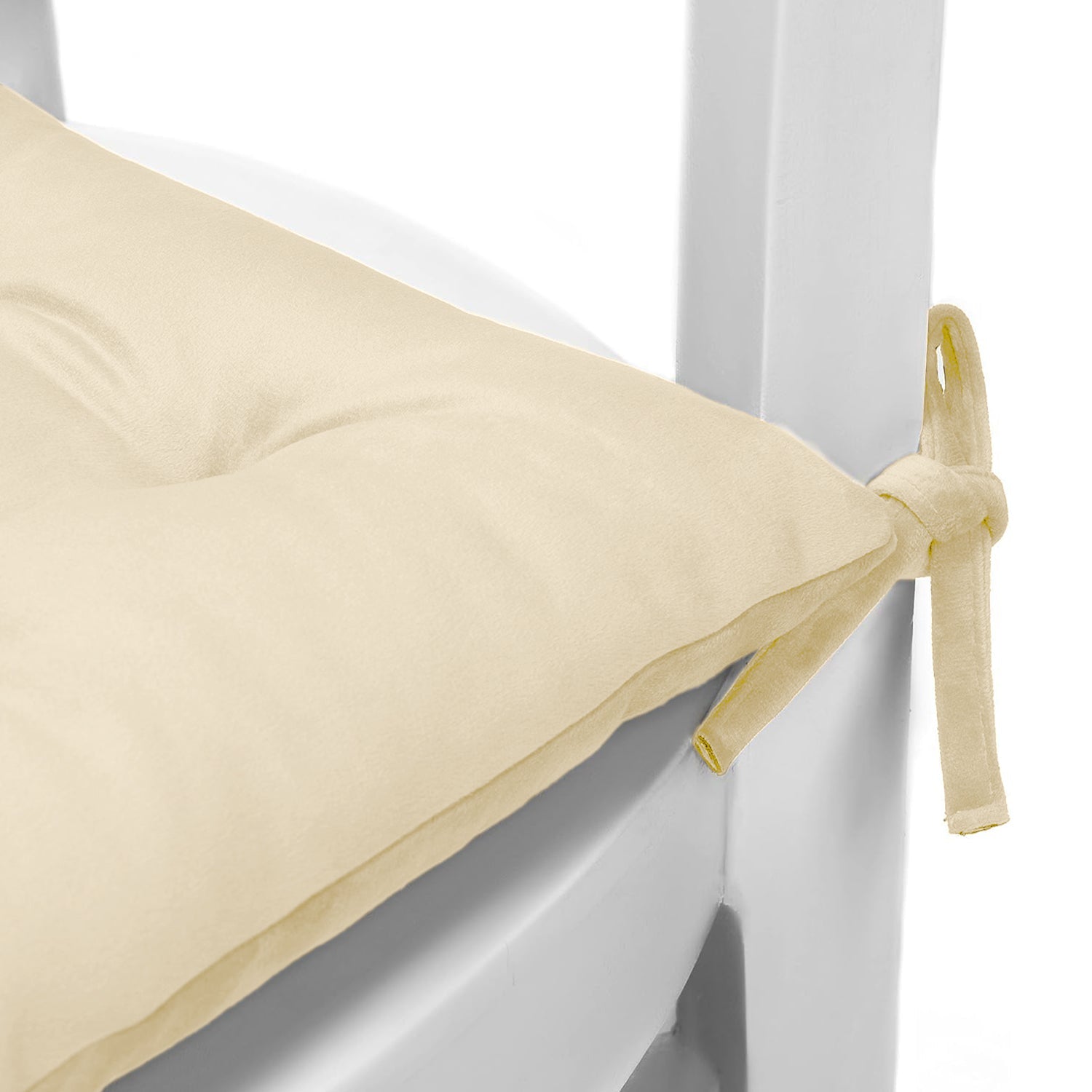 Velvet Slip Free Tufted  Chair Cushion Light Beige 40x40cm - Pack of 2 - Cotton Home