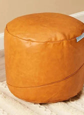 Luxury Pure Faux Leather Ottoman 45x35 cm - Cotton Home