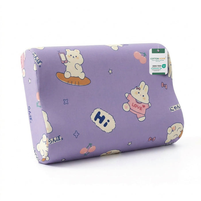 Kids Contour Memory Foam Pillows - Love Bunny (26x38cm)