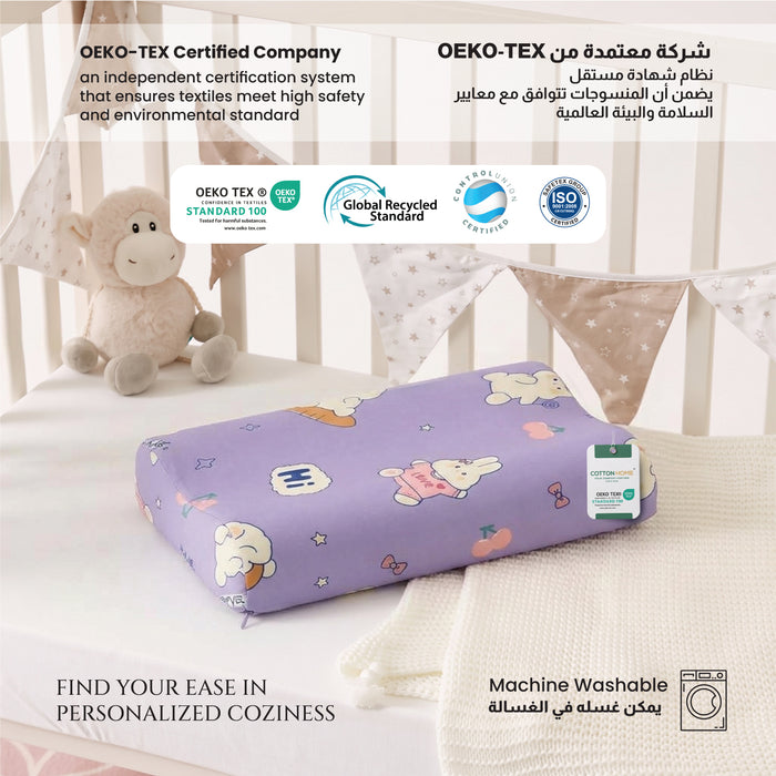 Kids Contour Memory Foam Pillows - Love Bunny (26x38cm)
