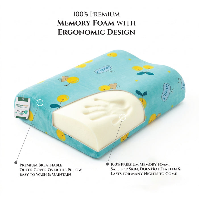 Kids Contour Memory Foam Pillows - Lovely (26x38cm)