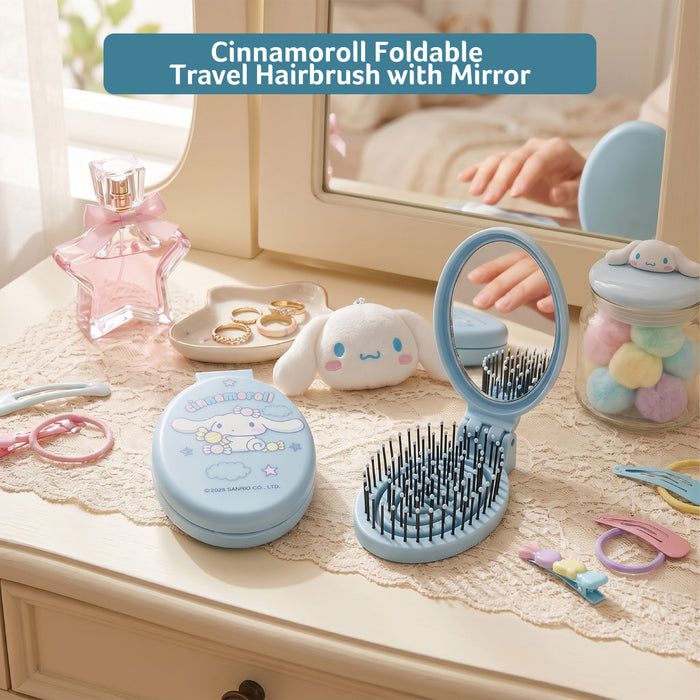 Cinnamoroll Theme Hair Accessories Foldable Hair Brush with Mirror