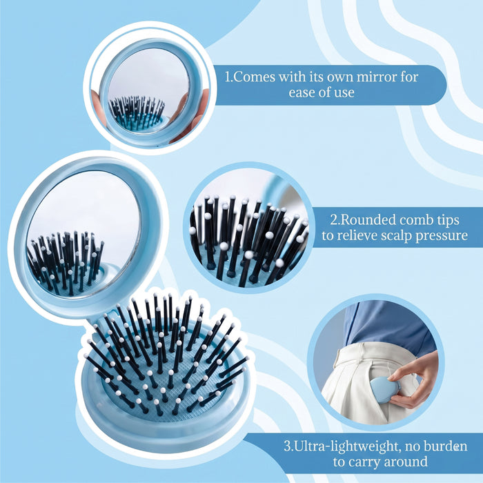 Cinnamoroll Theme Hair Accessories Foldable Hair Brush with Mirror