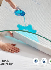 Premium Coolent Mattress Protector 200x200+35CM Breathable & Waterproof - Cotton Home