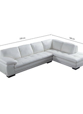 Marcels Wide PVC Leather Match Sofa & Chaise - Cotton Home