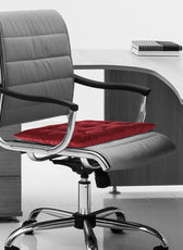 Velvet Slip Free Tufted  Chair Cushion Maroon 40x40cm - Cotton Home