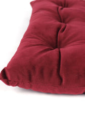 Velvet Slip Free Tufted  Chair Cushion Maroon 40x40cm - Pack of 4 - Cotton Home