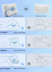 Comfort Ergonomic Contour Memory Foam Pillow 62x41cm