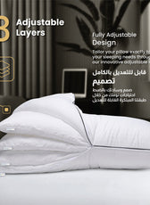 Triton Premium Cotton Three-in-One Adjustable Layer Cotton Pillow with Down Alternative filling 50x75 cm - Cotton Home