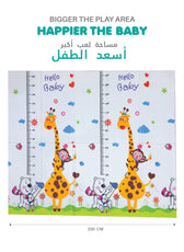 Baby Crawling Mat 200x180CM Large Reversible Waterproof, Non-Slip Play Mat with Animals Design