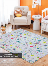Baby Crawling Mat 200x180CM Large Reversible Waterproof, Non-Slip Play Mat with Beach Design