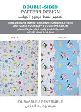 Baby Crawling Mat 200x180CM Large Reversible Waterproof, Non-Slip Play Mat with Beach Design