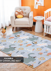 Baby Crawling Mat 200x180CM Large Reversible Waterproof, Non-Slip Play Mat with Elephant Design