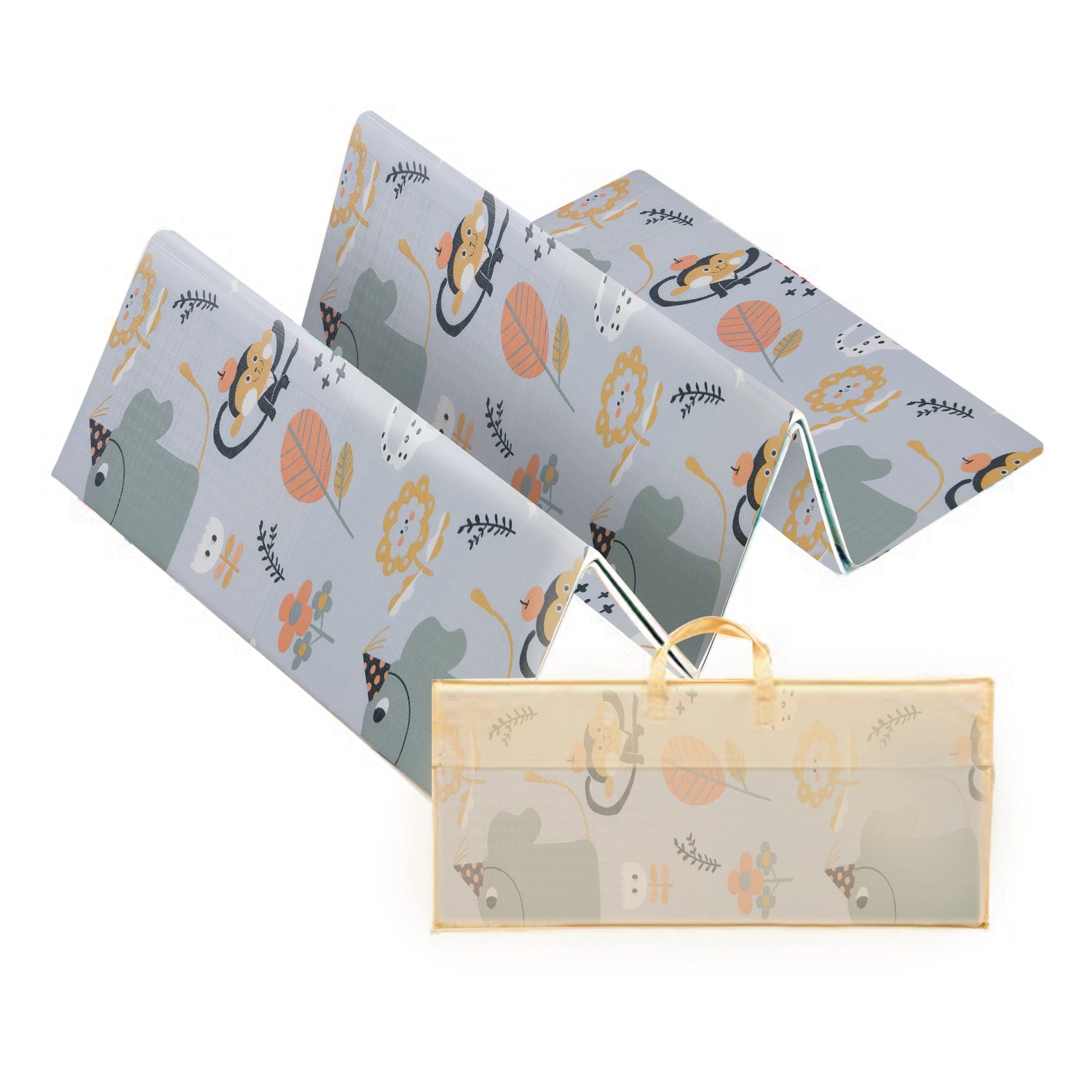 Baby Crawling Mat 200x180CM Large Reversible Waterproof, Non-Slip Play Mat with Elephant Design