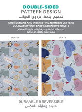 Baby Crawling Mat 200x180CM Large Reversible Waterproof, Non-Slip Play Mat with Elephant Design