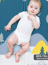 Baby Crawling Mat 200x180CM Large Reversible Waterproof, Non-Slip Play Mat with Penguin Design