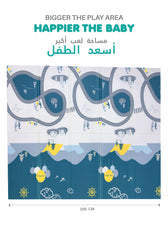 Baby Crawling Mat 200x180CM Large Reversible Waterproof, Non-Slip Play Mat with Penguin Design