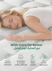 Mattress Topper Extra Thick 160x200+10cm White - Cotton Home