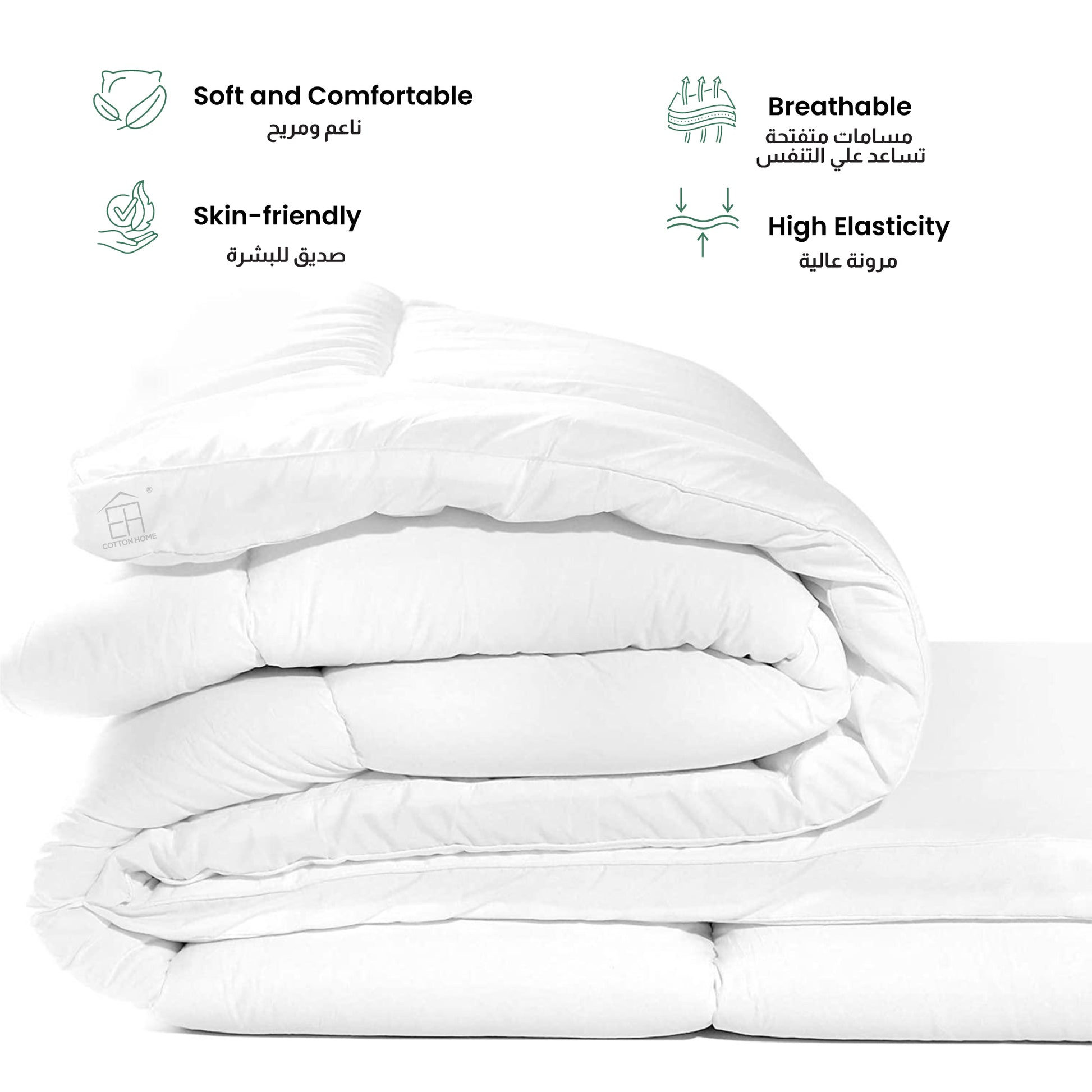 Mattress Topper 90×200+8cm - White - Cotton Home