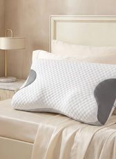 Ergo Memory Foam Pillow with Breathable, Washable Cover 60x40x10cm