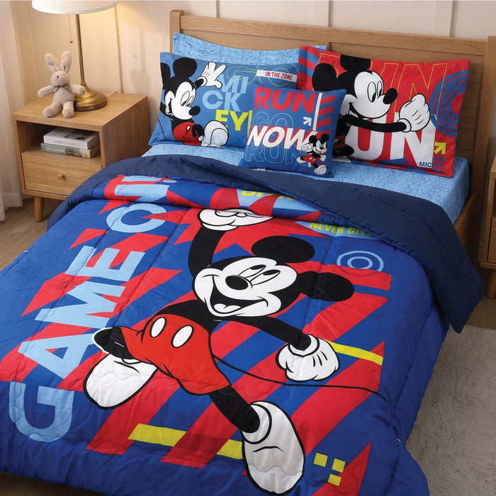 Micky Mouse Official Kids Bedding Set – 5 Piece Comforter Set Cozy & Colorful Cartoon Character with Matching Pillowcases & Bedsheet