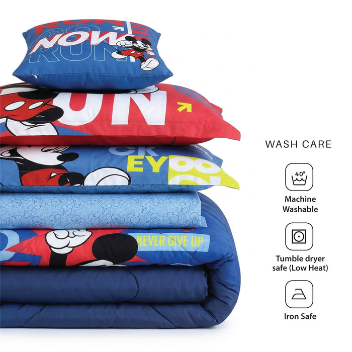 Micky Mouse Official Kids Bedding Set – 5 Piece Comforter Set Cozy & Colorful Cartoon Character with Matching Pillowcases & Bedsheet