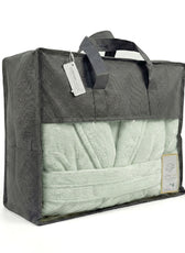 Luxury 7PC Egyptian Cotton Bath Bundle Set Mint Green – Bathrobe, Towels, Slippers